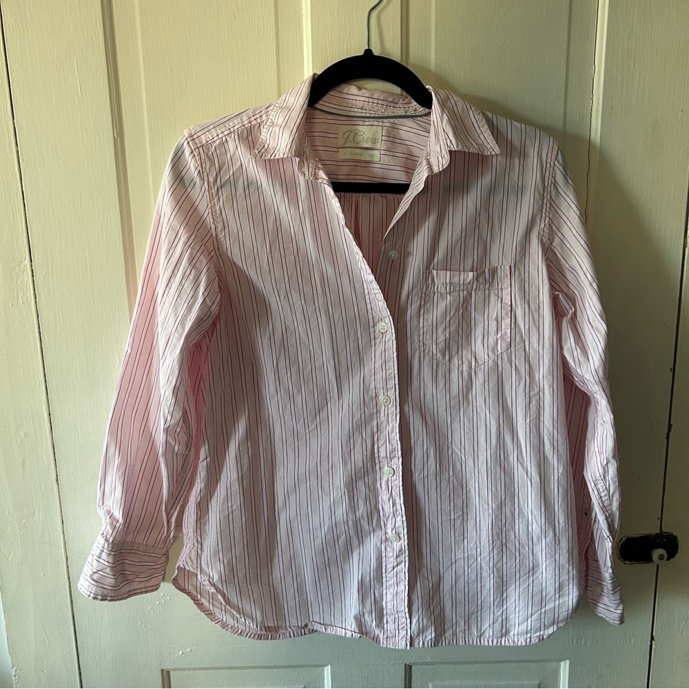 Pink Striped Button-Up Shirt